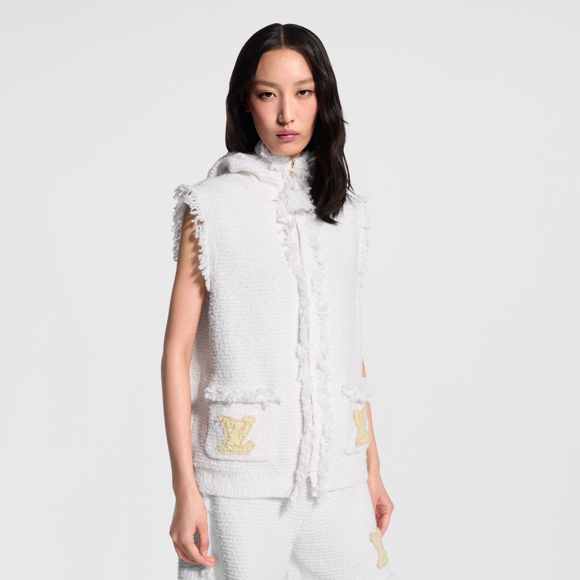 Sleeveless Fringe Hem Toweling Hoodie - Ready-to-Wear | LOUIS VUITTON